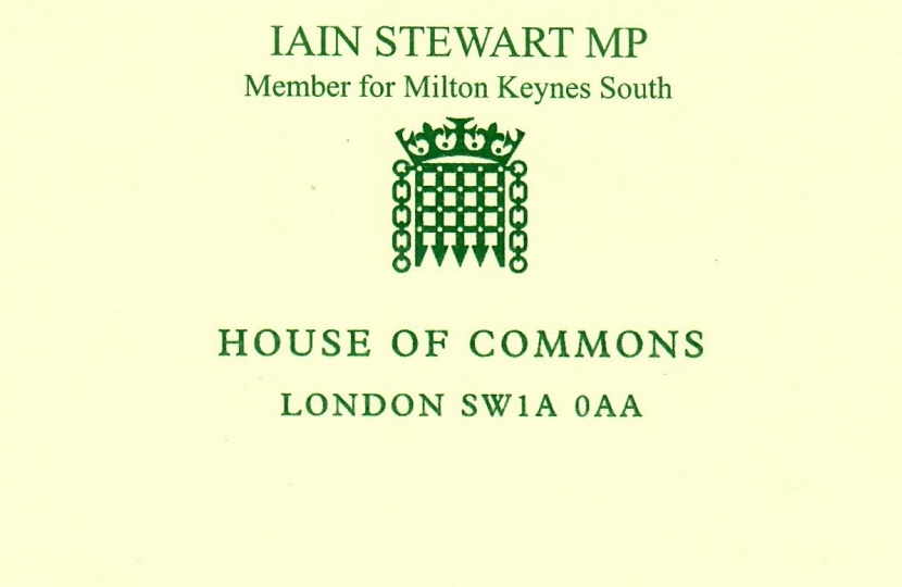 Iain Stewart MP Headed Paper
