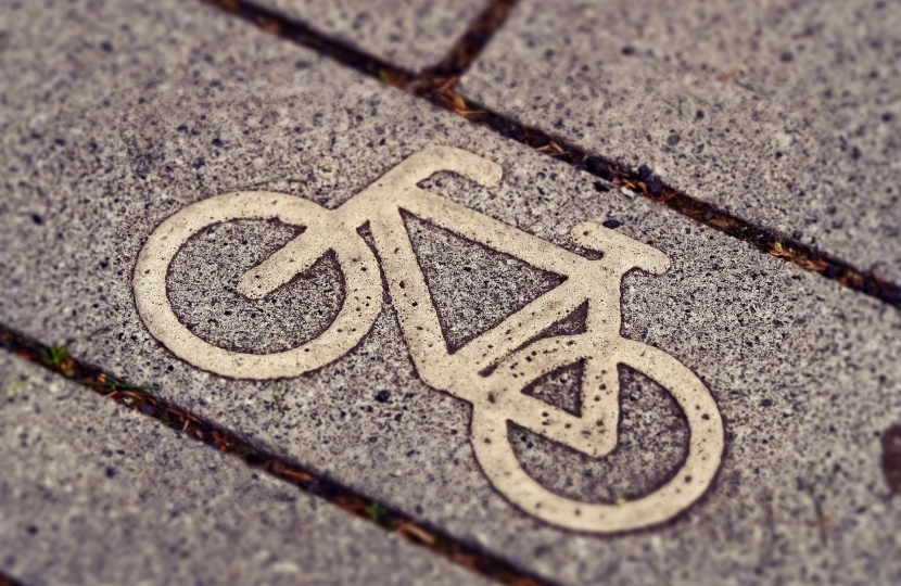 Cycle sign on path