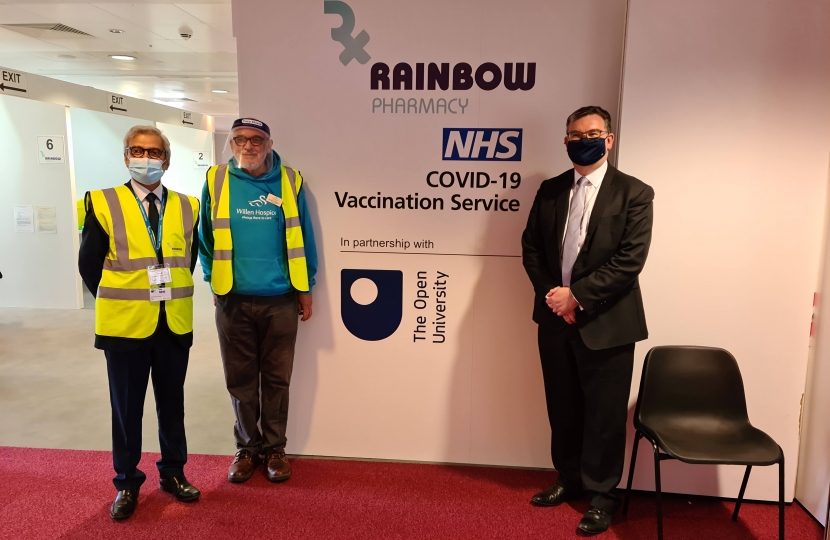 Iain at the Open University Vaccination Centre