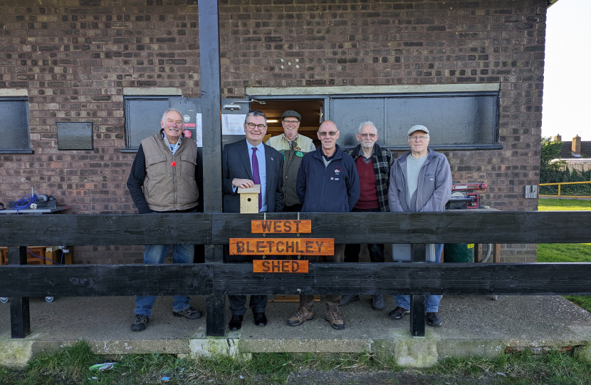 Iain outside the West Bletchley Shed with some members