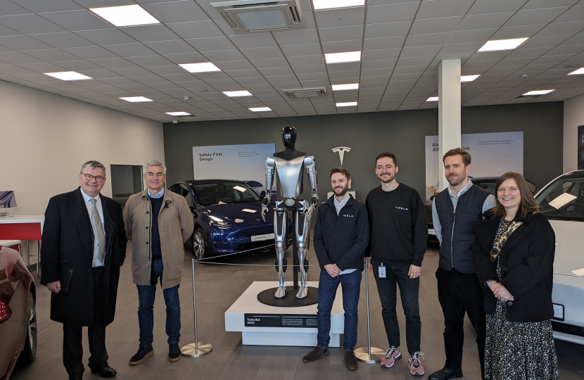 Iain with the team at Tesla
