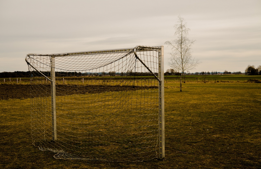 goalposts in a field