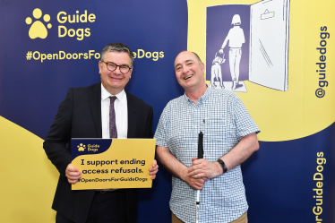 Iain with Pete at the Guide Dogs event in Parliament